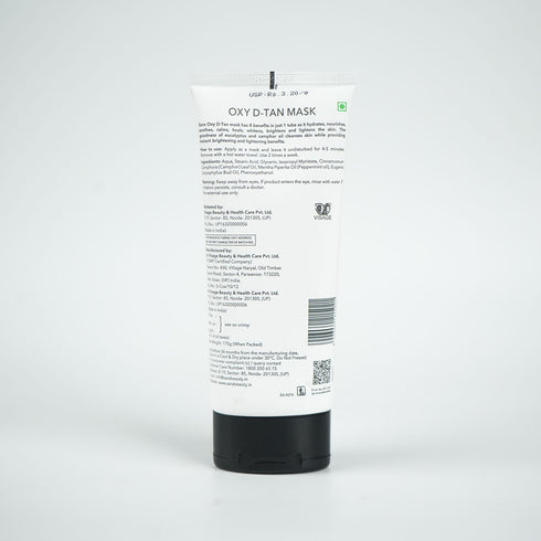 Sara Oxy D-Tan Mask  For Even Skin Tone & Glow Booster | Super Soft Face Mask For All Skin Types | For Women & Men | 175g